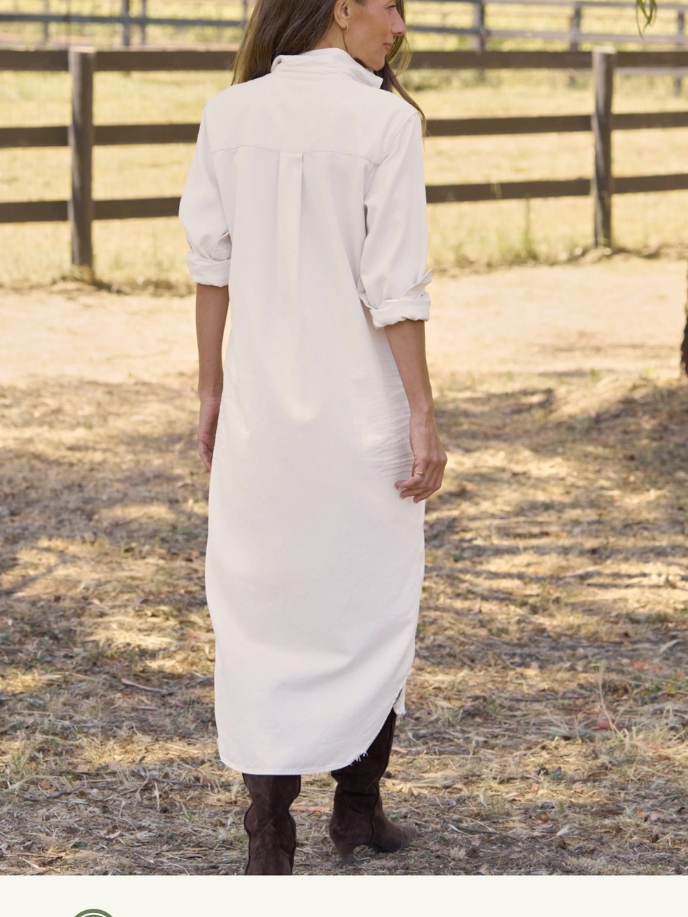 Frank & Eileen “Famous Denim” Long Button-Front Shirt Dress - Picture 3 of 5